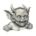 baby demon tattoo design idea