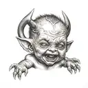 baby demon tattoo design idea
