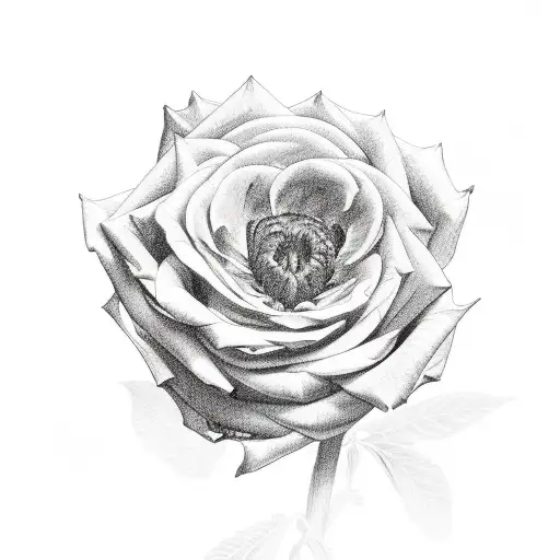 Black dalia, rose, and lilac in a bunch tattoo design idea