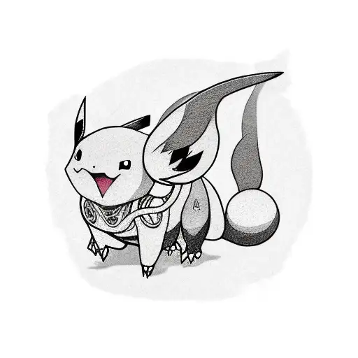 Japanese Pokemon Fantasma Tattoo Idea - BlackInk AI