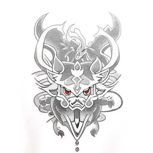 Japanese Pokemon Fantasma Tattoo Idea - BlackInk AI