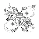 Delicate key and lock design tattoo design idea