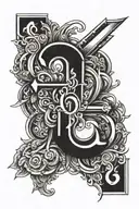 cross with the number 6 in cyber sigilism tattoo tattoo design idea