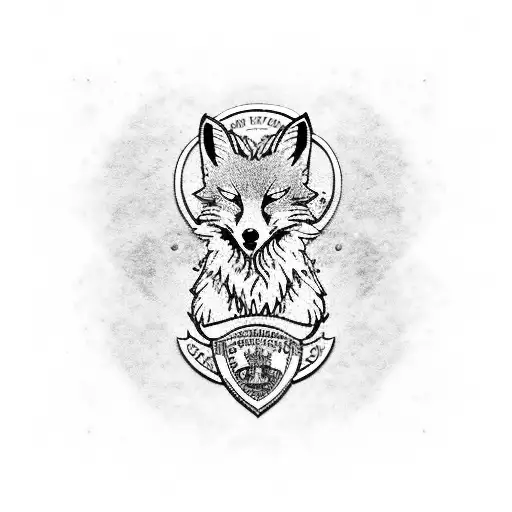 Leicester city badge with a fox around the lyrics from Fleetwood macs everywhere  tattoo design idea