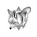 Leicester city badge with a fox around the lyrics from Fleetwood macs everywhere  tattoo design idea
