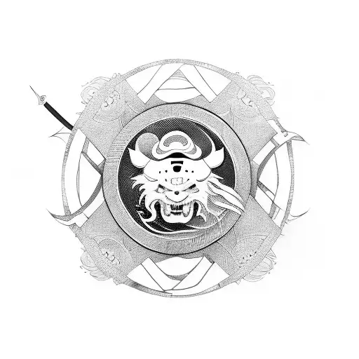 Yin and Yang samurai tattoo design idea