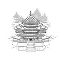 korean temple tattoo design idea
