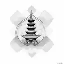 korean temple tattoo design idea