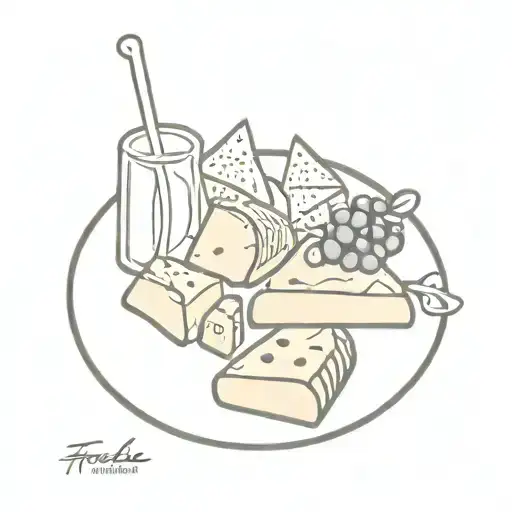 french cheese platter tattoo design idea