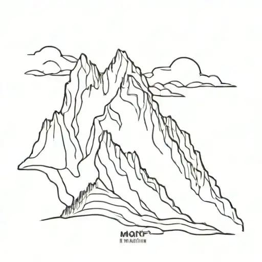 Mont Blanc, single line outline tattoo design idea