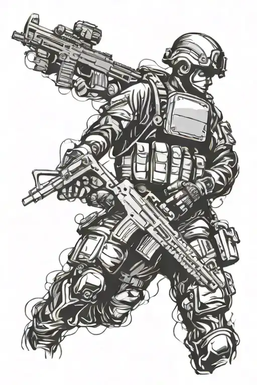 Army, Police, painter  tattoo design idea
