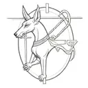 anubis holding ankh cross tattoo design idea