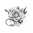 dagger with flowers and snake tattoo design idea