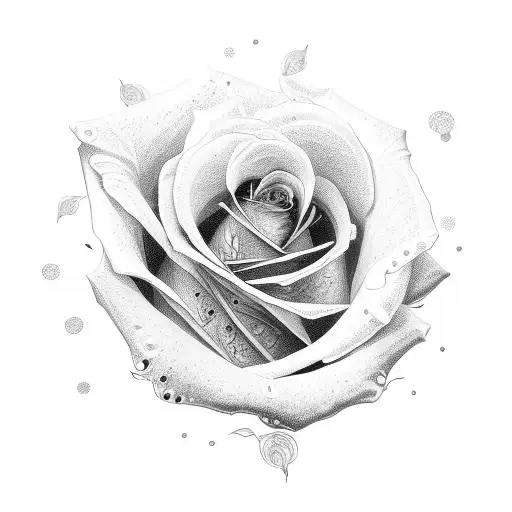 rose with word anna in stem tattoo design idea