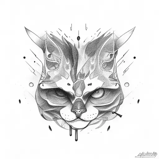depressive-anxiety personality disorder, the animal personifying this disorder, tears, clouds, cuts tattoo design idea