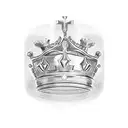 crown and shield with cursive j in middle tattoo design idea
