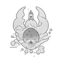 submarine emerging from a wave  tattoo design idea