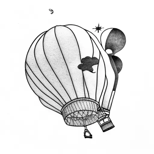hot air balloon  tattoo design idea