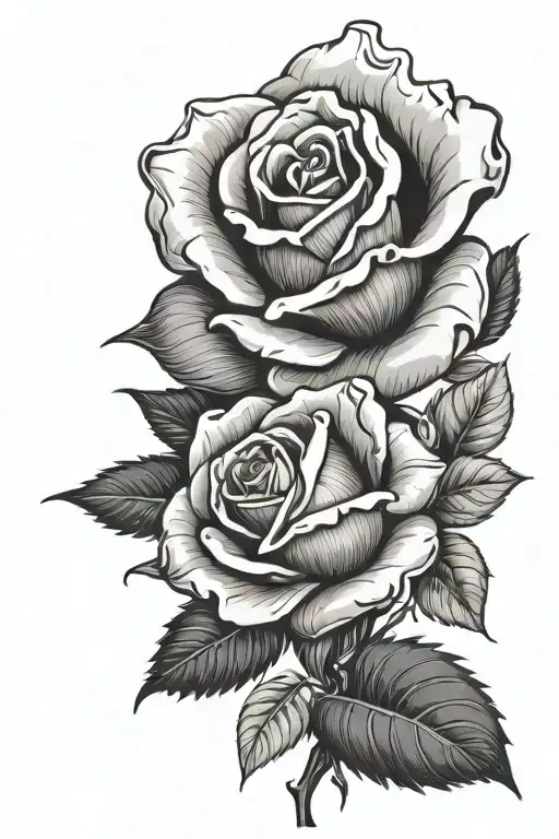 White rose pattern with black background tattoo design idea