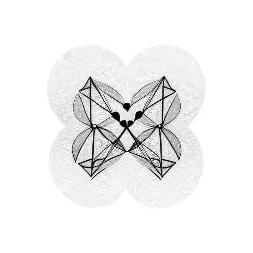 A minimalist design of two interconnected hearts, symbolizing the love between a mother and her two sons tattoo design idea