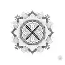 A mandala design incorporating elements of Christian faith symbols, such as a cross or dove tattoo design idea