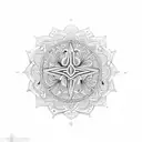 A mandala design incorporating elements of Christian faith symbols, such as a cross or dove tattoo design idea