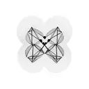 A minimalist design of two interconnected hearts, symbolizing the love between a mother and her two sons tattoo design idea