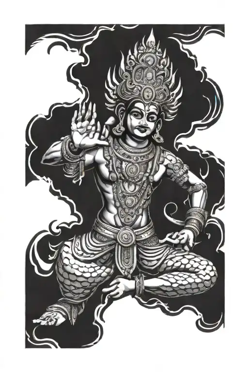 Lord Vishnu depicted tattoo design idea