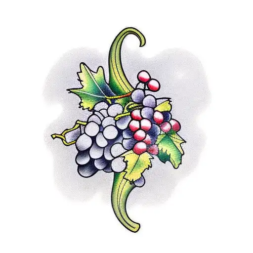 grapes tattoo design idea