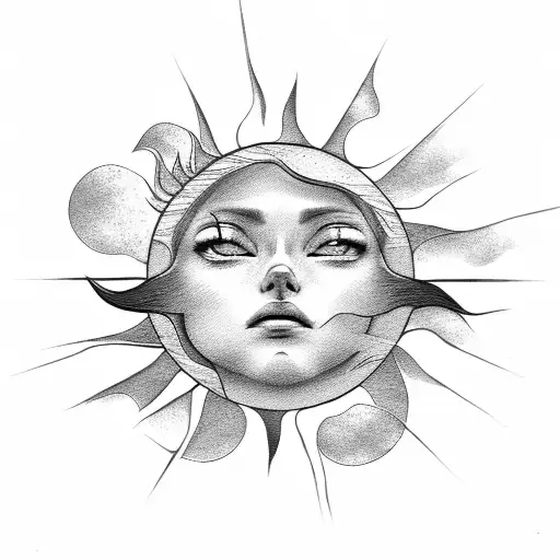  cloud and sun tattoo design idea