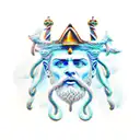 poseidon with geography  tattoo design idea