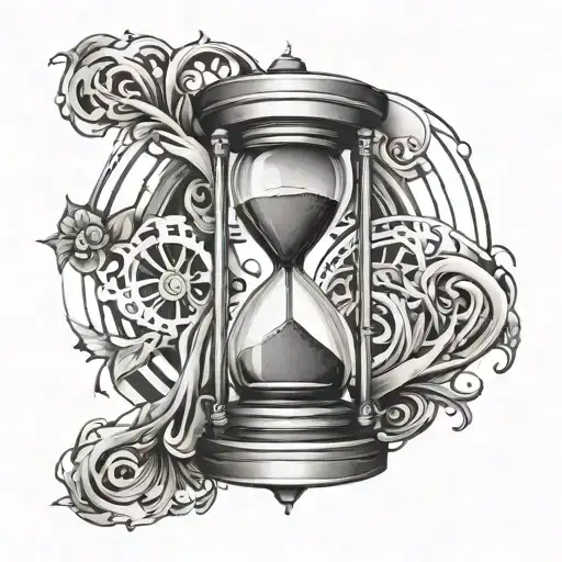 A unique fusion of an hourglass and the kaizen symbol to represent continuous self improvement tattoo design idea