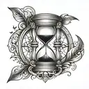 A unique fusion of an hourglass and the kaizen symbol to represent continuous self improvement tattoo design idea
