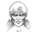 Dark half-man half-devil Crying tattoo design idea