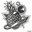 pineapple with stethoscope  tattoo design idea