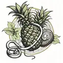 pineapple with stethoscope  tattoo design idea