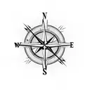 Compass with cross as needle tattoo design idea