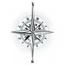 Compass with cross as needle tattoo design idea