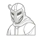 worm wearing mf doom mask tattoo design idea