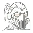 worm wearing mf doom mask tattoo design idea