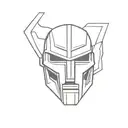 worm wearing MF DOOM mask tattoo design idea