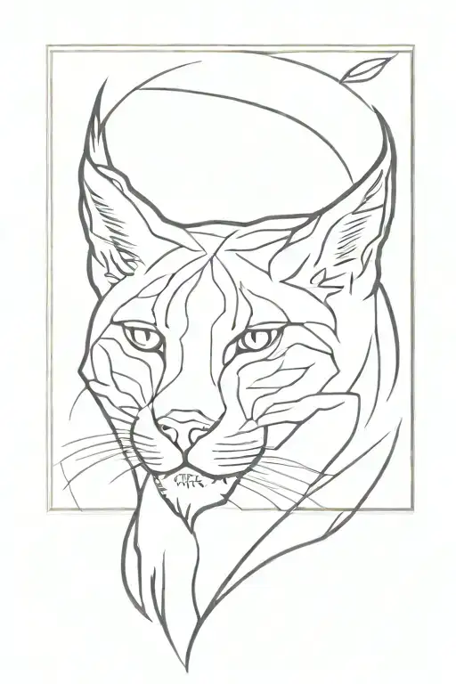 lynx crow tattoo design idea