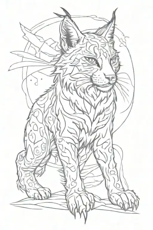 lynx at the top tattoo design idea