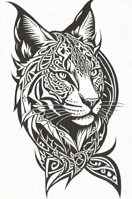 lynx at the top tattoo design idea