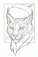 lynx crow tattoo design idea
