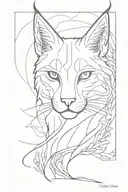 lynx crow tattoo design idea