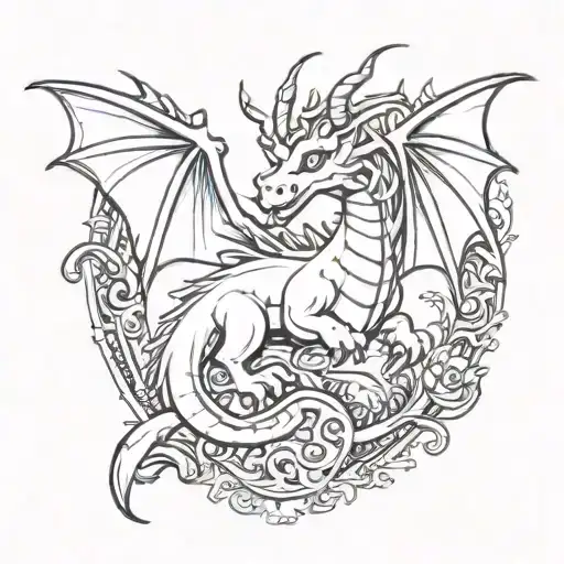 puff the magic dragon tattoo design inspired tattoo design idea