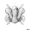 Drumsticks transforming into surfboards tattoo design idea