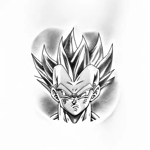 Vegeta, SSJ Blue, anime tattoo design idea