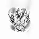Vegeta, SSJ Blue, anime tattoo design idea